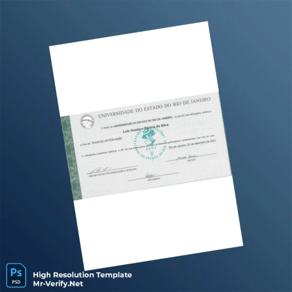 Brazil State University of Rio de Janeiro Doctorate in Education Template – Fully Editable & Print-Ready 2 Page Brazil State University of Rio de Janeiro Doctorate in Education Template – Fully Editable & Print-Ready 2 Page