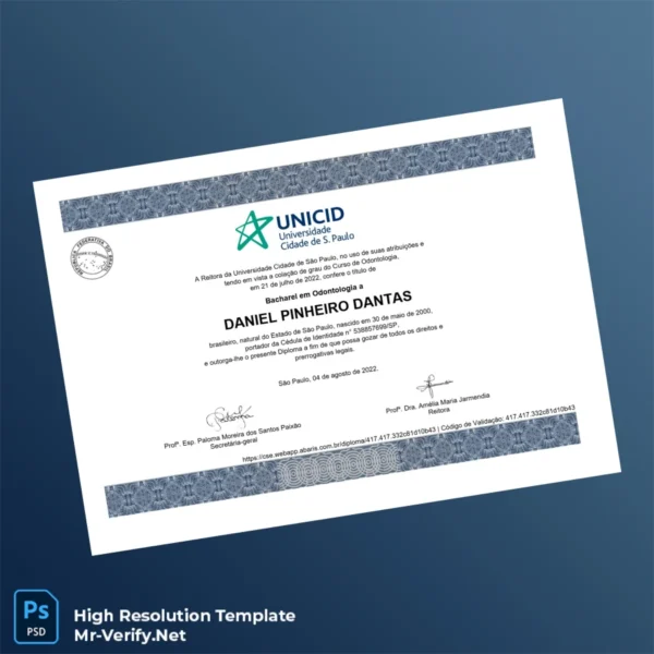 Brazil University Cidade de São Paulo Bachelor of Dentistry Template – Fully Editable & Print-Ready 2 Page Brazil University Cidade de São Paulo Bachelor of Dentistry Template – Fully Editable & Print-Ready 2 Page