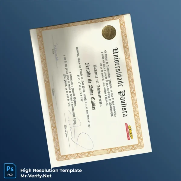 Brazil University Paulista Bachelor in Administration Template – Fully Editable & Print-Ready 2 Page Brazil University Paulista Bachelor in Administration Template – Fully Editable & Print-Ready 2 Page