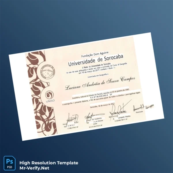 Brazil University of Sorocaba Bachelor of Geography Template – Fully Editable High-Res 2 Page Brazil University of Sorocaba Bachelor of Geography Template – Fully Editable High-Res 2 Page