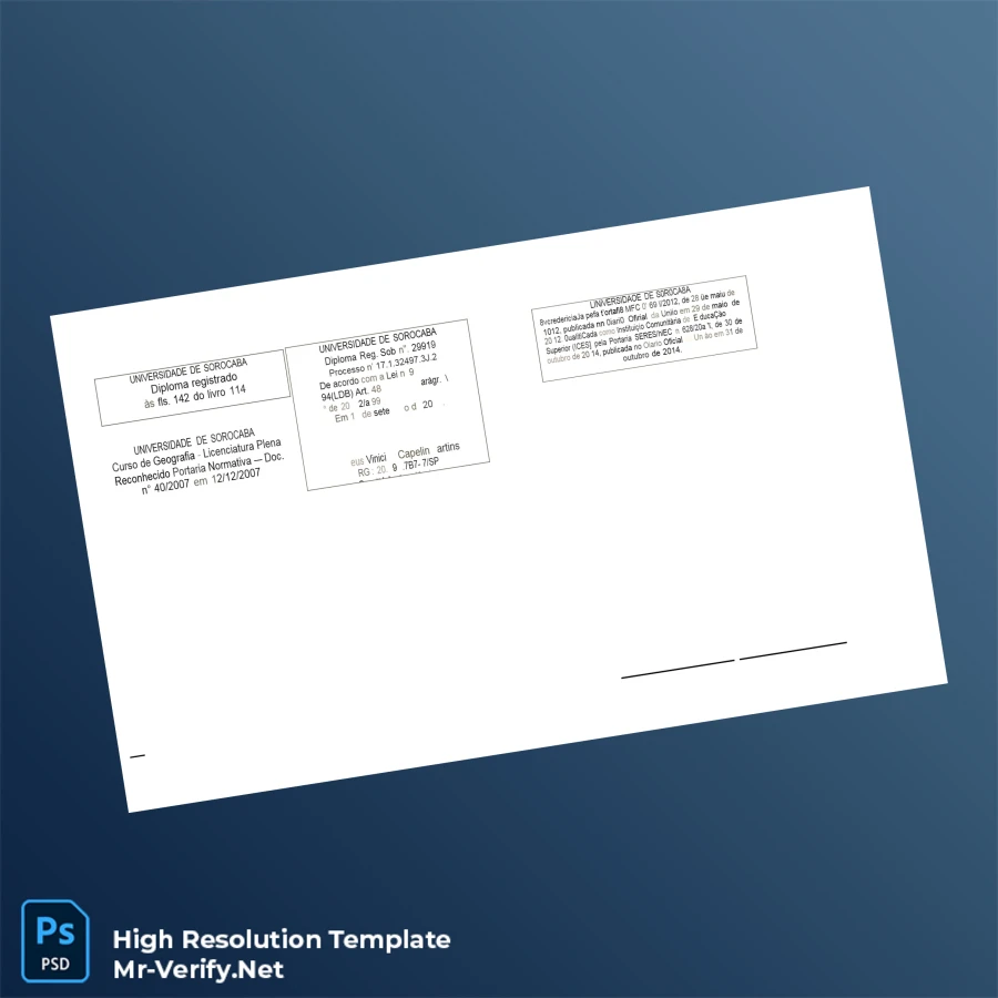 Brazil University of Sorocaba Bachelor of Geography Template – Fully Editable High-Res 2 Page Brazil University of Sorocaba Bachelor of Geography Template – Fully Editable High-Res 2 Page