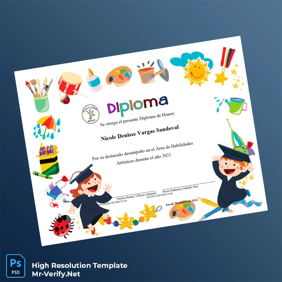 Chile Ancud Diploma of Honor in Artistic Skills Template – Fully Editable & High Resolution Chile Ancud Diploma of Honor in Artistic Skills Template – Fully Editable & High Resolution