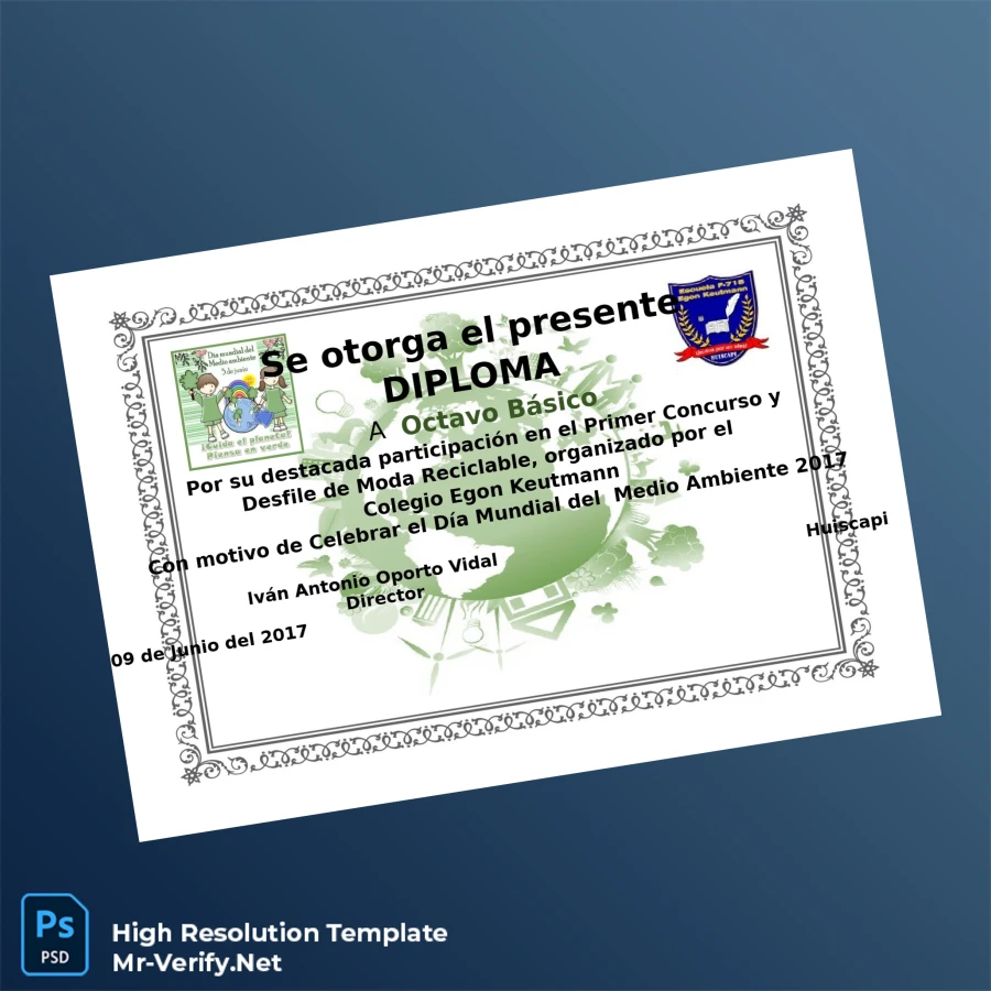 Chile Colegio Egon Keutmann Diploma for Octavo Básico Certificate – Fully Editable & Print-Ready Chile Colegio Egon Keutmann Diploma for Octavo Básico Certificate – Fully Editable & Print-Ready