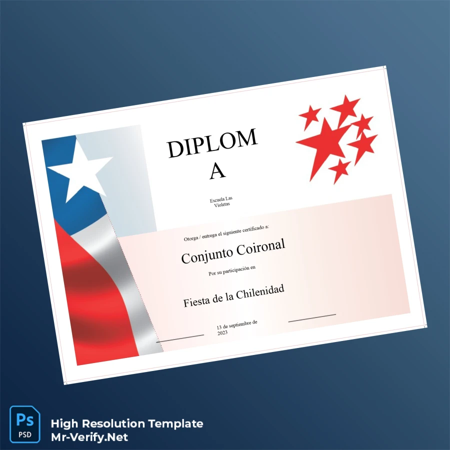 Chile Escuela Las Violetas Certificate Template – Fully Editable & Print-Ready 2 Page Chile Escuela Las Violetas Certificate Template – Fully Editable & Print-Ready 2 Page