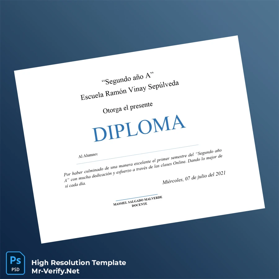 Chile Escuela Ramón Vinay Sepúlveda Diploma Template – Fully Editable & High Resolution 3 Page Chile Escuela Ramón Vinay Sepúlveda Diploma Template – Fully Editable & High Resolution 3 Page