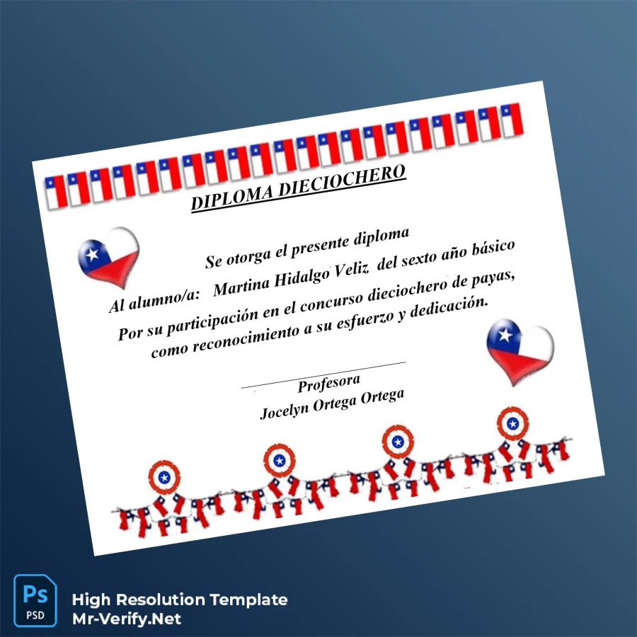 Chile Jocelyn Ortega Ortega Diploma Template – Fully Editable & Print-Ready 4 Page Chile Jocelyn Ortega Ortega Diploma Template – Fully Editable & Print-Ready 4 Page