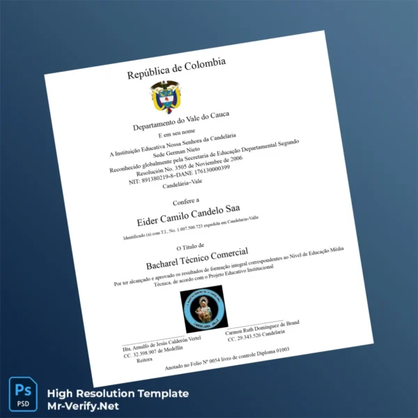Colombia Institución Educativa Nuestra Señora da Candelária Bachelor of Commercial Technology Template – Fully Editable & Print-Ready 2 Page Colombia Institución Educativa Nuestra Señora da Candelária Bachelor of Commercial Technology Template – Fully Editable & Print-Ready 2 Page