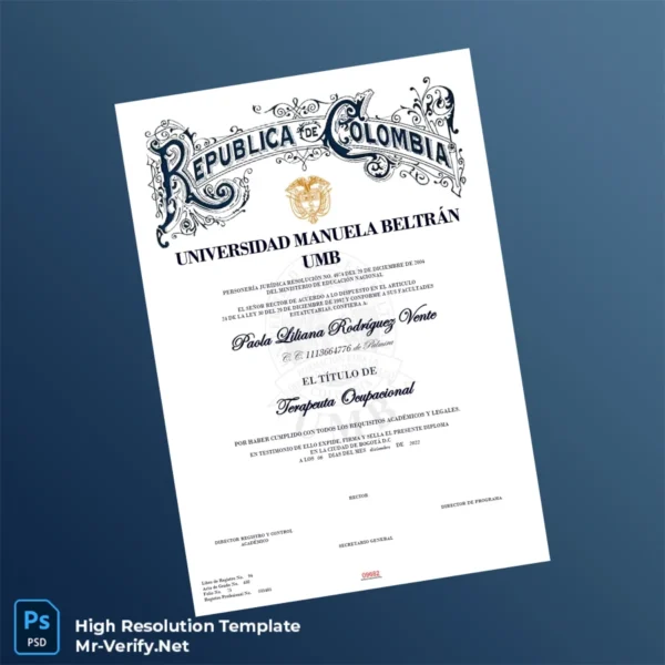 Colombia Universidad Manuela Beltrán Bachelor of Occupational Therapy Template – Fully Editable High Resolution Colombia Universidad Manuela Beltrán Bachelor of Occupational Therapy Template – Fully Editable High Resolution