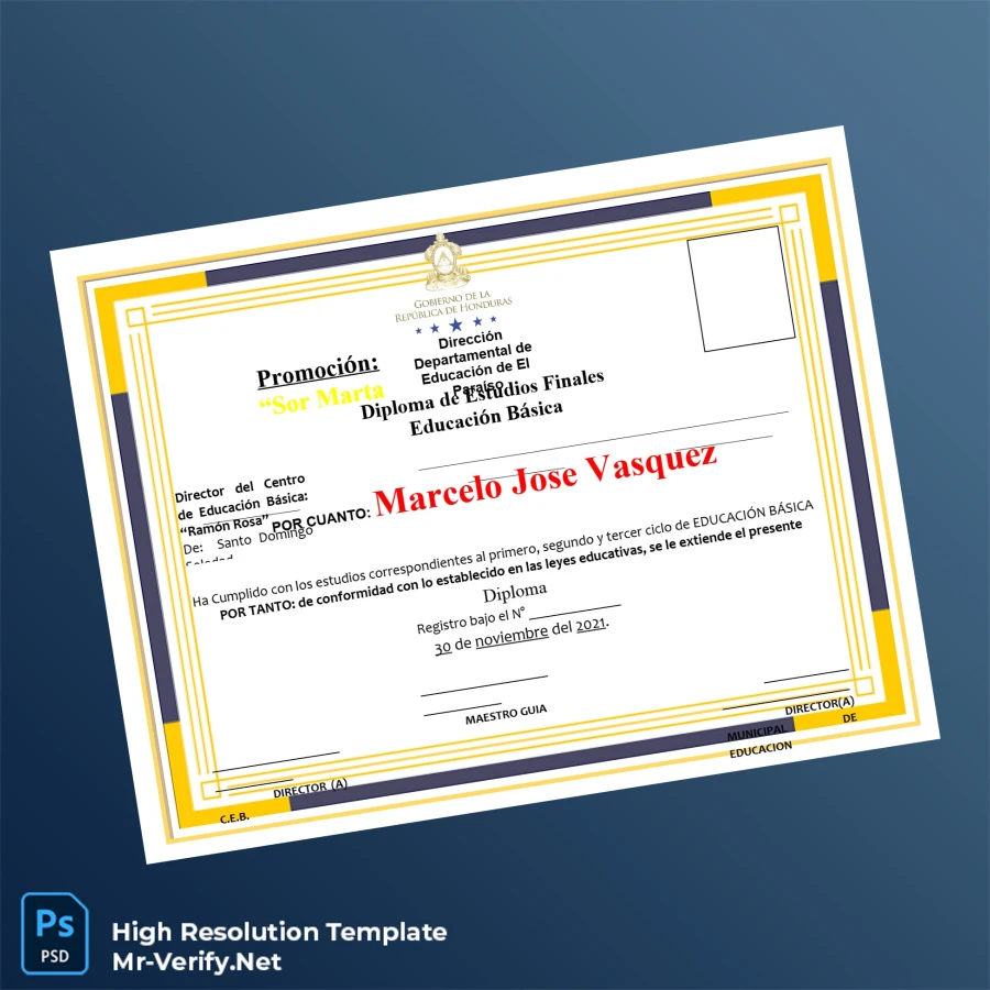 Dominican Republic Sor Marta Promotion Basic Education Diploma – Fully Editable & Print-Ready 6 Page Dominican Republic Sor Marta Promotion Basic Education Diploma – Fully Editable & Print-Ready 6 Page
