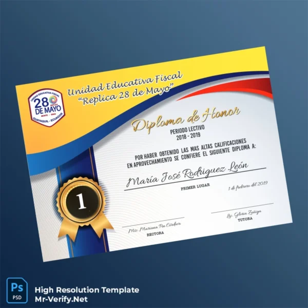 Ecuador Unidad Educativa Fiscal Replica 28 de Mayo Honor Diploma – Fully Editable & Print-Ready 3 Page Ecuador Unidad Educativa Fiscal Replica 28 de Mayo Honor Diploma – Fully Editable & Print-Ready 3 Page