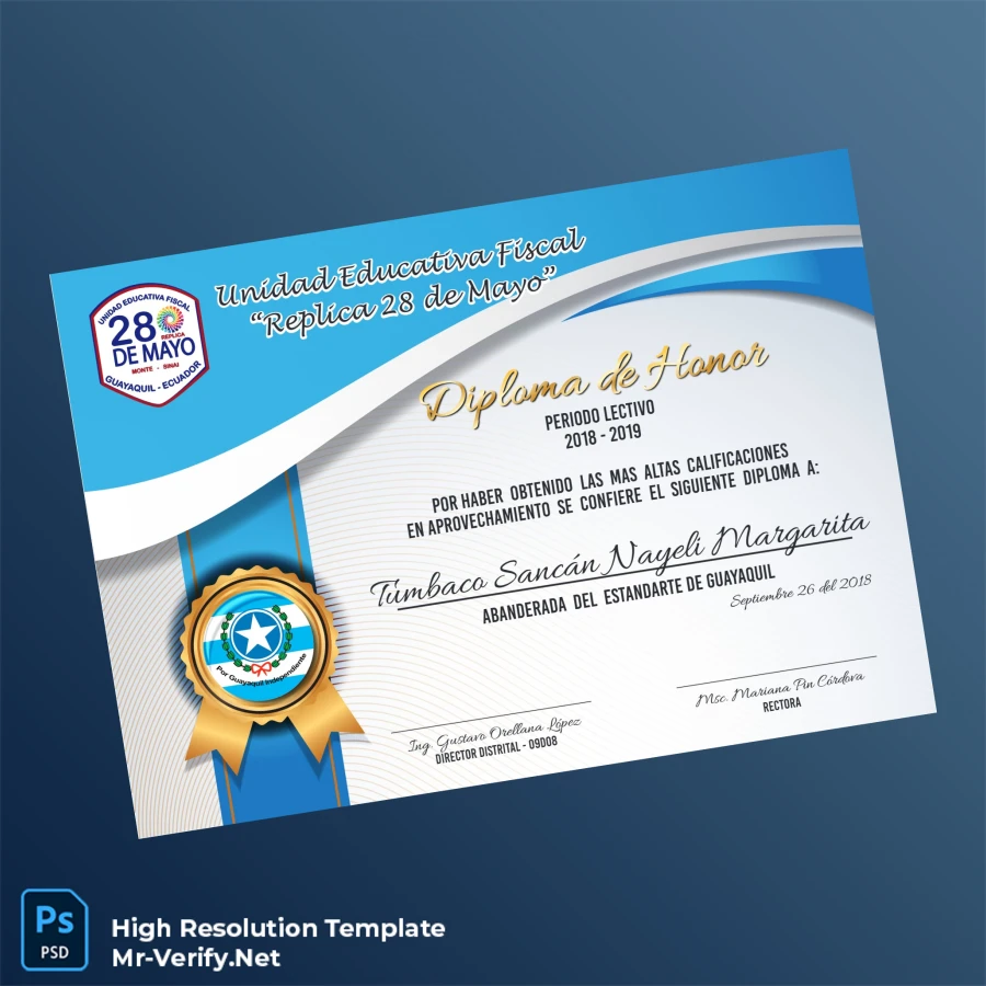 Ecuador Unidad Educativa Fiscal Replica 28 de Mayo Honor Diploma – Fully Editable & Print-Ready 3 Page Ecuador Unidad Educativa Fiscal Replica 28 de Mayo Honor Diploma – Fully Editable & Print-Ready 3 Page