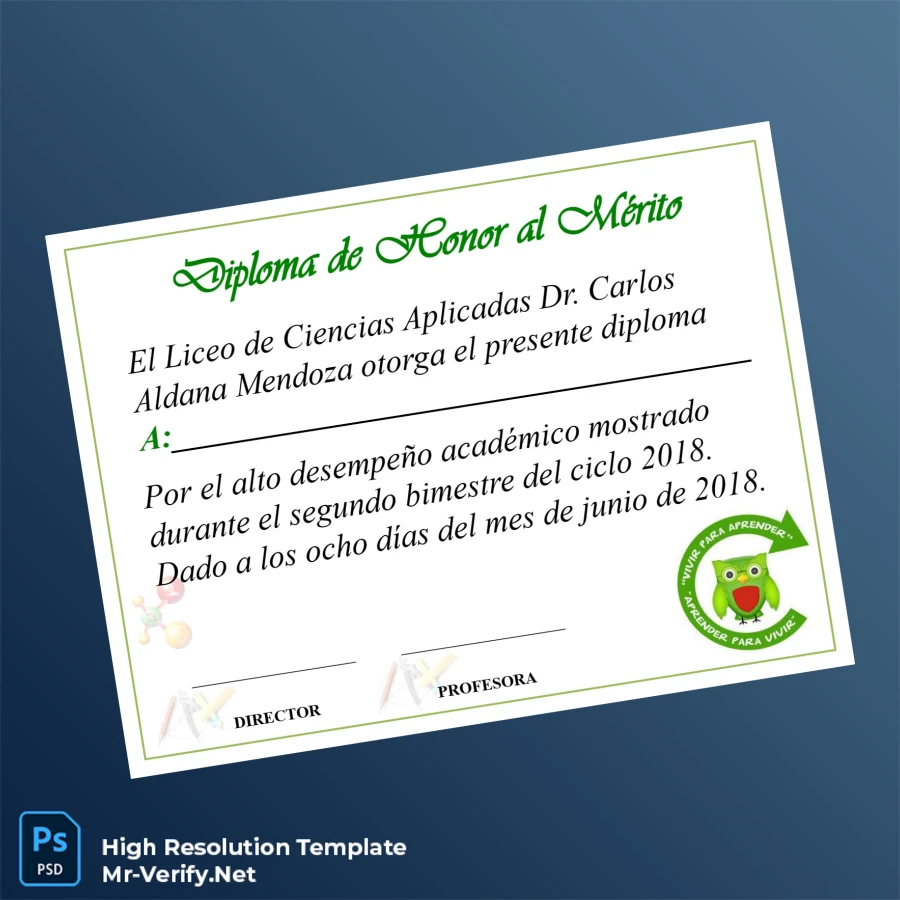 El Salvador Liceo de Ciencias Aplicadas Dr. Carlos Aldana Mendoza Honor Diploma Template – Fully Editable & Print-Ready El Salvador Liceo de Ciencias Aplicadas Dr. Carlos Aldana Mendoza Honor Diploma Template – Fully Editable & Print-Ready