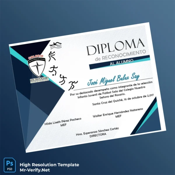 Guatemala Colegio Iluminando Diploma of Recognition – Fully Editable, High Resolution Guatemala Colegio Iluminando Diploma of Recognition – Fully Editable, High Resolution