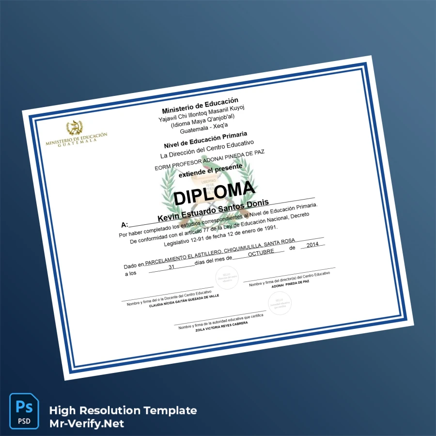 Guatemala EORM PROFESOR ADONAI PINEDA DE PAZ Diploma Template – Fully Editable & Print-Ready 2 Page Guatemala EORM PROFESOR ADONAI PINEDA DE PAZ Diploma Template – Fully Editable & Print-Ready 2 Page