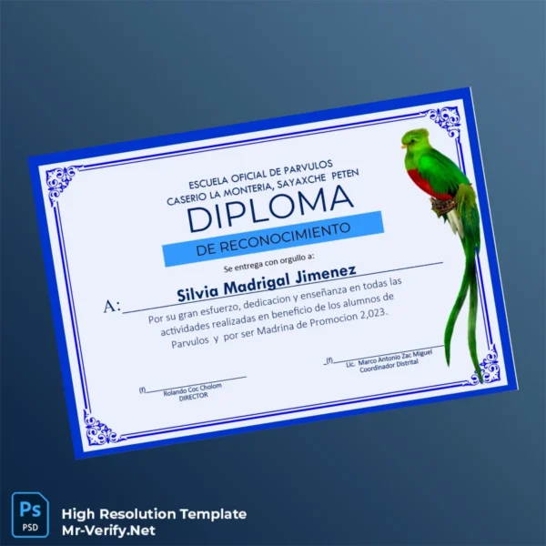 Guatemala Escuela Oficial de Parvulos Diploma de Recognition Template – Fully Editable & High Resolution Guatemala Escuela Oficial de Parvulos Diploma de Recognition Template – Fully Editable & High Resolution