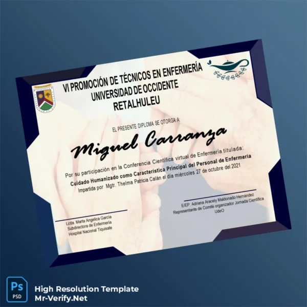 Guatemala Hospital Nacional Tiquisate Nursing Technician Diploma – Fully Editable & Print-Ready 2 Page Guatemala Hospital Nacional Tiquisate Nursing Technician Diploma – Fully Editable & Print-Ready 2 Page