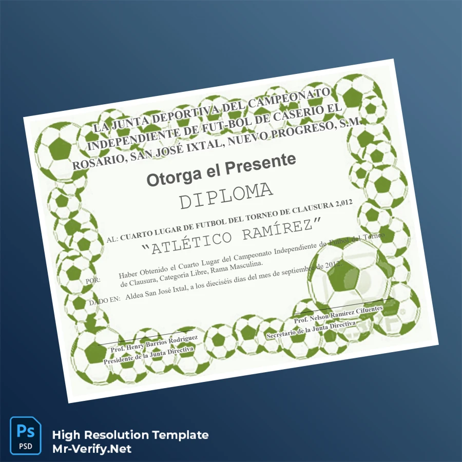 Guatemala Junta Deportiva del Campeonato Independiente de Fútbol Diploma – Fully Editable & Print-Ready Guatemala Junta Deportiva del Campeonato Independiente de Fútbol Diploma – Fully Editable & Print-Ready