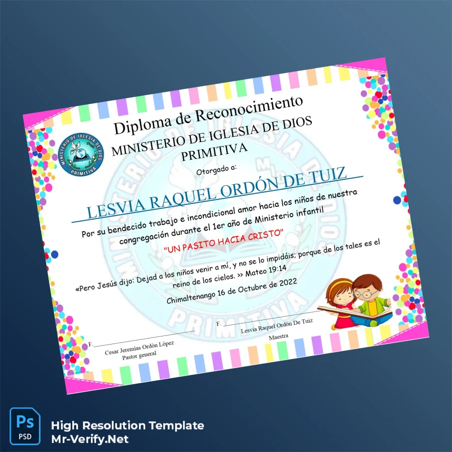 Guatemala Ministerio de Dios Primitiva Diploma of Recognition – Fully Editable High-Resolution Template Guatemala Ministerio de Dios Primitiva Diploma of Recognition – Fully Editable High-Resolution Template
