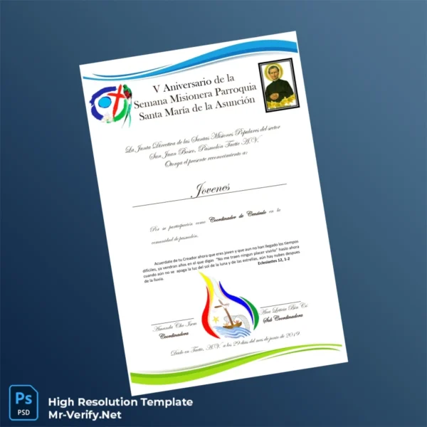 Guatemala Santa María de la Asunción Diploma Template – Fully Editable & Print-Ready 2 Page