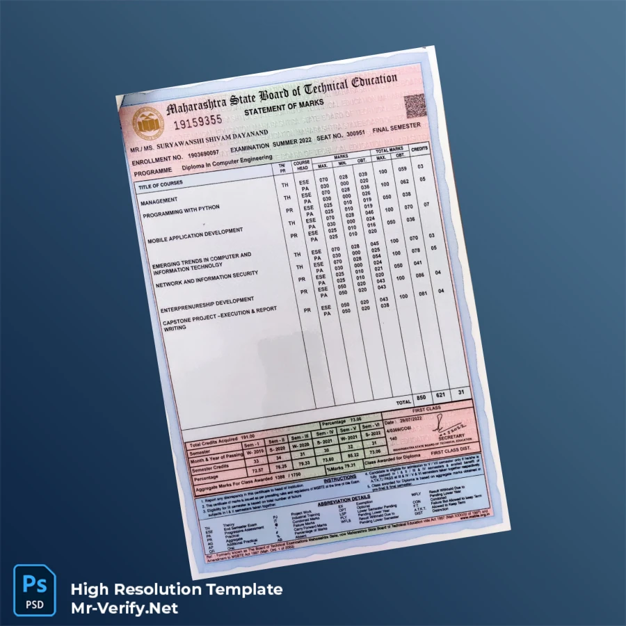India Maharashtra State Board of Technical Education Diploma in Computer Engineering Template – Fully Editable & Print-Ready India Maharashtra State Board of Technical Education Diploma in Computer Engineering Template – Fully Editable & Print-Ready