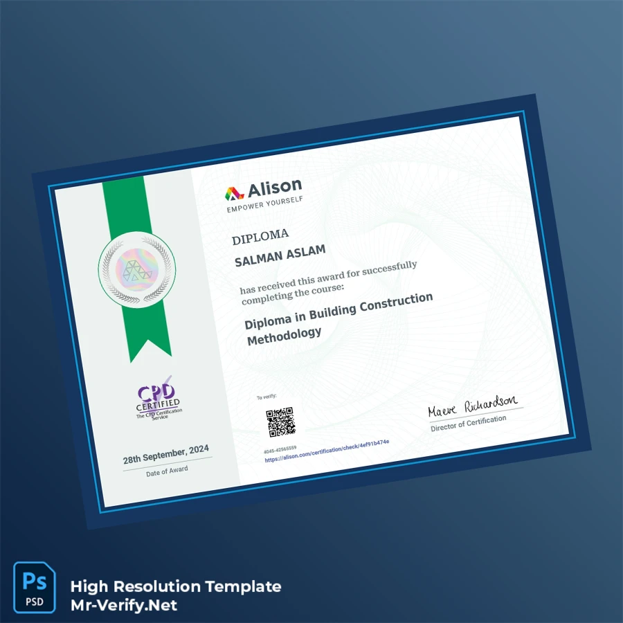 Ireland Alison Diploma in Building Construction Methodology Template – Fully Editable & Print-Ready Ireland Alison Diploma in Building Construction Methodology Template – Fully Editable & Print-Ready