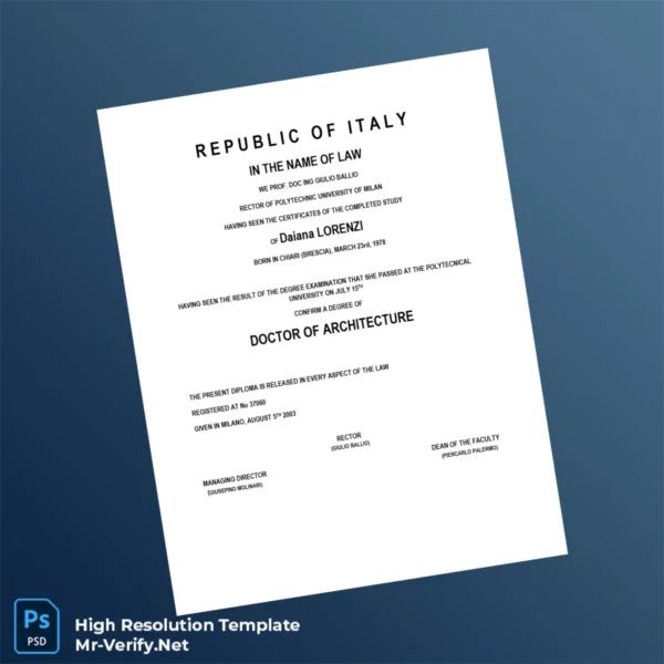 Italy Polytechnic University of Milan Doctor of Architecture Template – Fully Editable High Resolution Italy Polytechnic University of Milan Doctor of Architecture Template – Fully Editable High Resolution