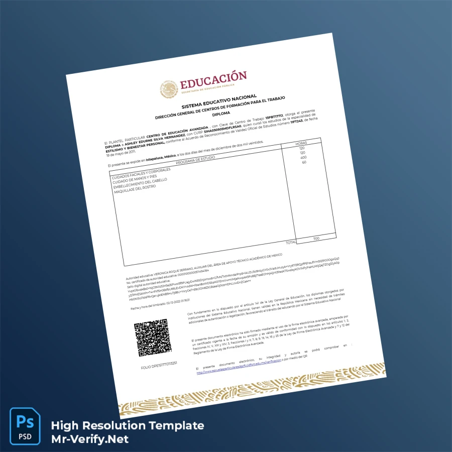 Mexico Centro de Educación Avanzada Diploma in Styling and Personal Wellbeing Template – Fully Editable & Print-Ready Mexico Centro de Educación Avanzada Diploma in Styling and Personal Wellbeing Template – Fully Editable & Print-Ready