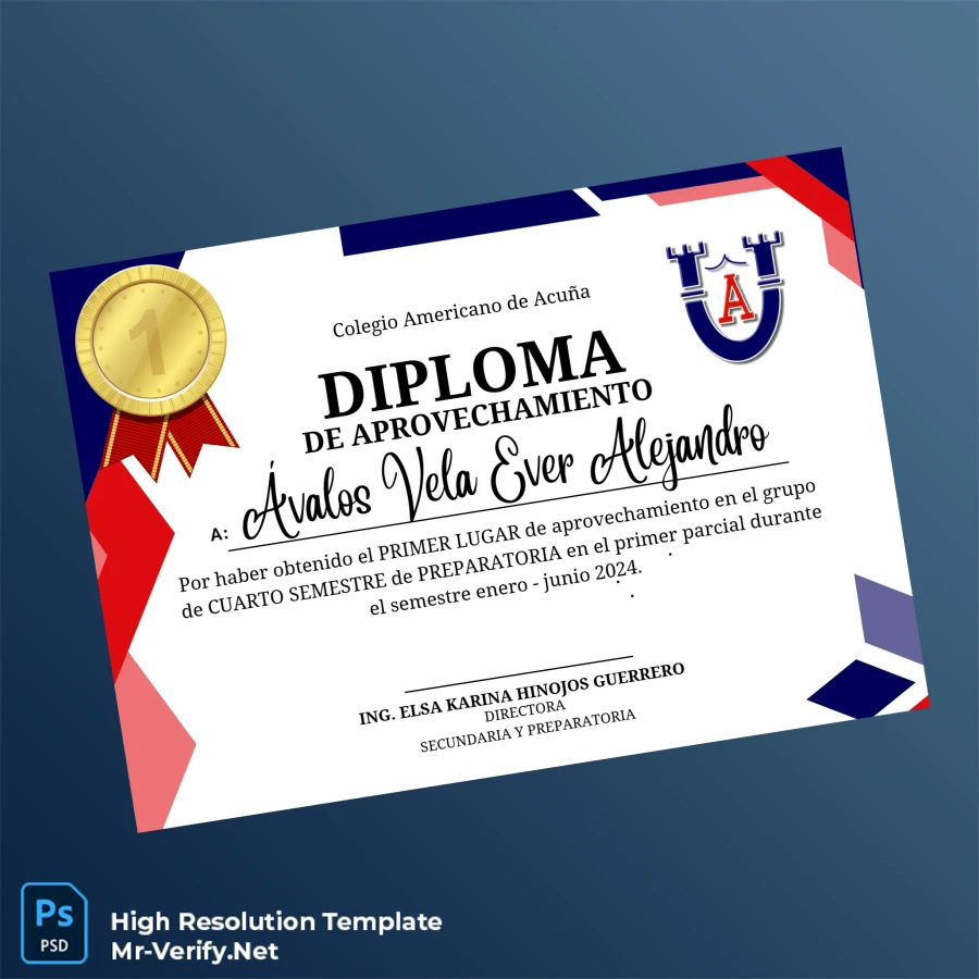 Mexico Colegio Americano de Acuña Diploma of Achievement Template – Fully Editable & Print-Ready 6 Page Mexico Colegio Americano de Acuña Diploma of Achievement Template – Fully Editable & Print-Ready 6 Page