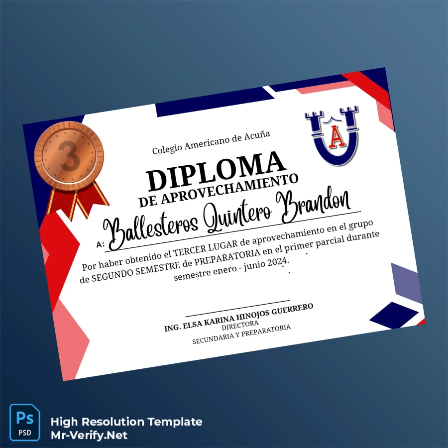 Mexico Colegio Americano de Acuña Diploma of Achievement Template – Fully Editable & Print-Ready 6 Page Mexico Colegio Americano de Acuña Diploma of Achievement Template – Fully Editable & Print-Ready 6 Page