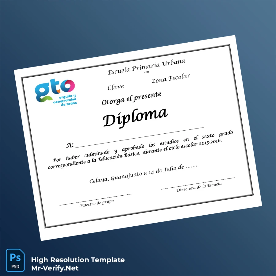 Mexico Escuela Primaria Urbana High School Diploma – Fully Editable & Print-Ready Mexico Escuela Primaria Urbana High School Diploma – Fully Editable & Print-Ready