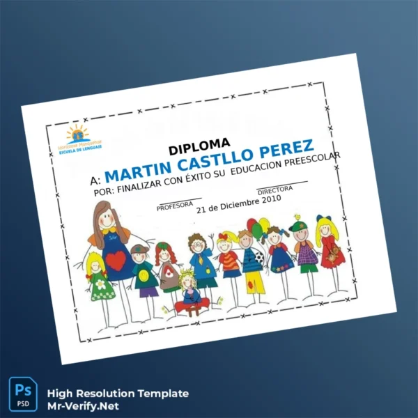 Mexico Horizonte Manantial Pre-school Diploma – Fully Editable & Print-Ready Template Mexico Horizonte Manantial Pre-school Diploma – Fully Editable & Print-Ready Template