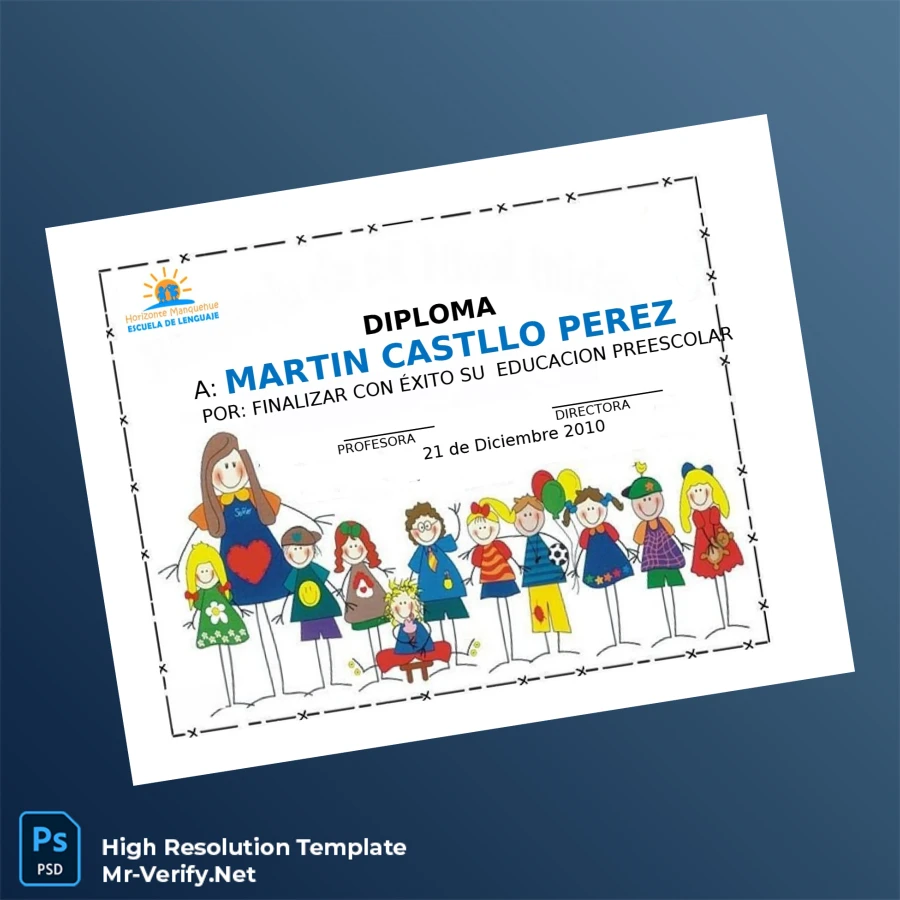Mexico Horizonte Manantial Pre-school Diploma – Fully Editable & Print-Ready Template Mexico Horizonte Manantial Pre-school Diploma – Fully Editable & Print-Ready Template