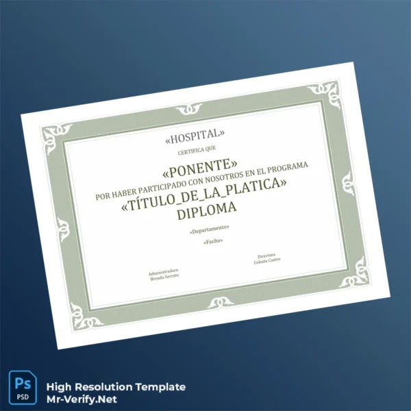 Mexico Hospital Diploma Template – Fully Editable Print-Ready Certificate Mexico Hospital Diploma Template – Fully Editable Print-Ready Certificate