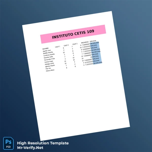 Mexico Instituto Cetis 109 Diploma Template – Fully Editable High-Resolution Mexico Instituto Cetis 109 Diploma Template – Fully Editable High-Resolution