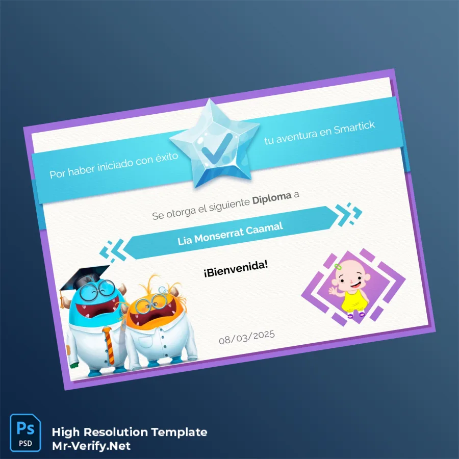 Mexico Smartick Diploma – Fully Editable High-Resolution Template Mexico Smartick Diploma – Fully Editable High-Resolution Template