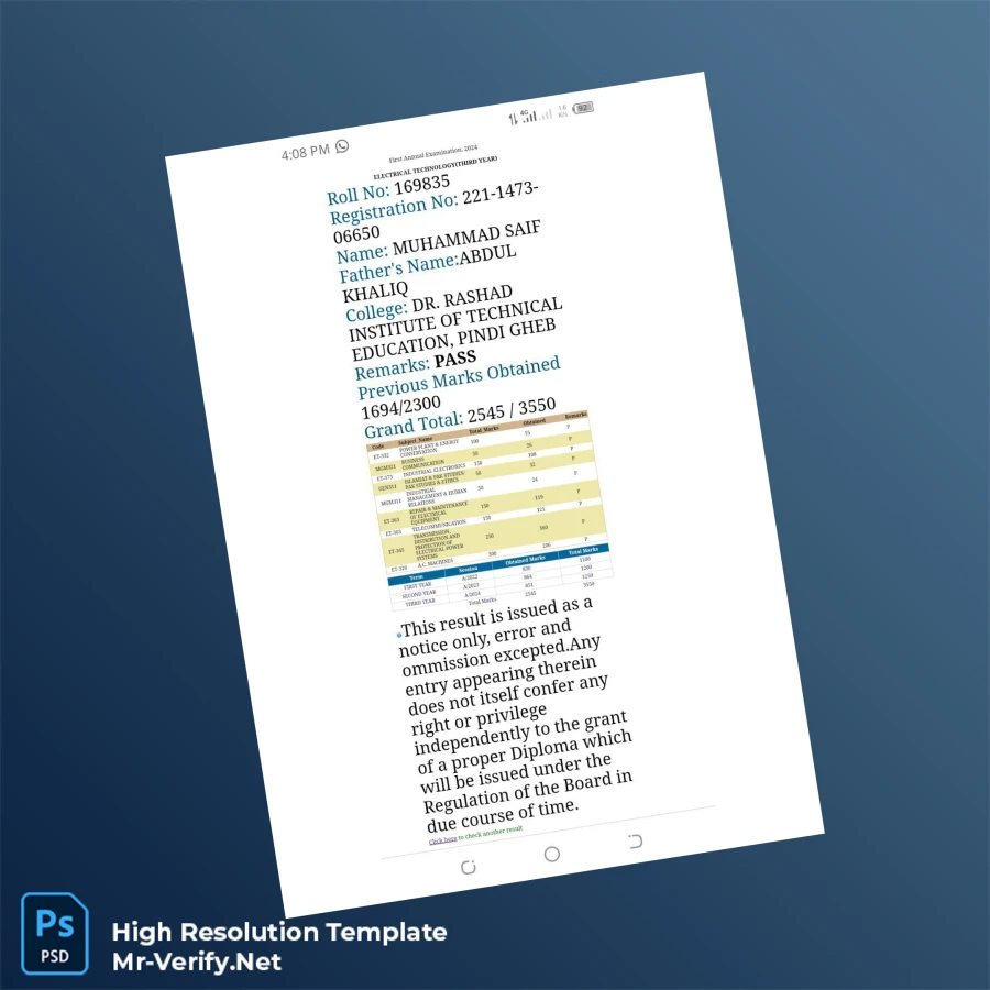 Pakistan Dr. Rashad Institute of Technical Education Diploma in Electrical Engineering Template – Fully Editable & High Resolution Pakistan Dr. Rashad Institute of Technical Education Diploma in Electrical Engineering Template – Fully Editable & High Resolution