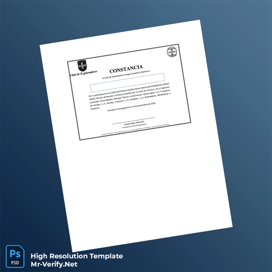 Peru Club of Exploradores First Aid Diploma Template – Fully Editable & Print-Ready Peru Club of Exploradores First Aid Diploma Template – Fully Editable & Print-Ready