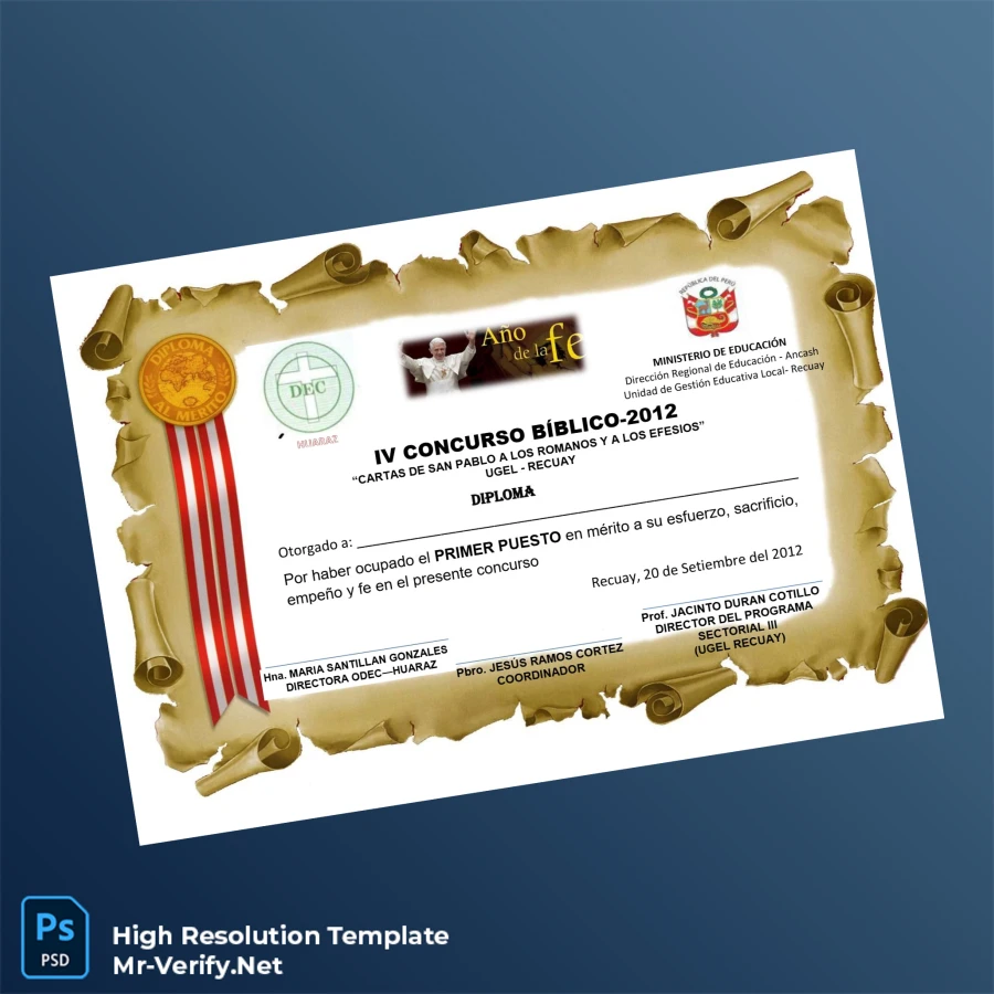 Peru Diploma of Honor Template – Fully Editable & Print-Ready Diploma Peru Diploma of Honor Template – Fully Editable & Print-Ready Diploma