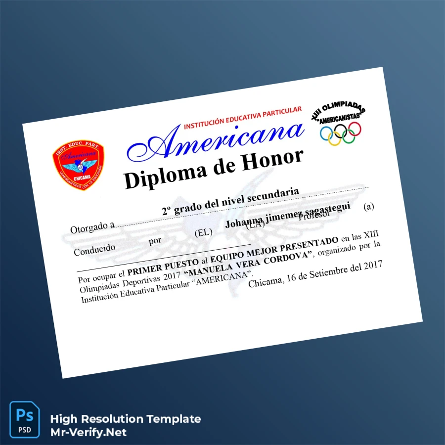 Peru Institutional Educational Particular Americana Diploma of Honor – Fully Editable High Resolution 2 Page Peru Institutional Educational Particular Americana Diploma of Honor – Fully Editable High Resolution 2 Page