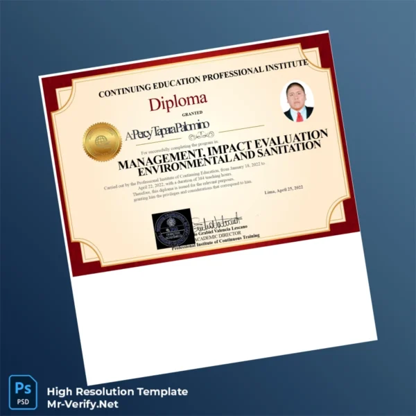 Peru Professional Institute Diploma in Management Environmental Impact Assessment – Fully Editable 2 Page Peru Professional Institute Diploma in Management Environmental Impact Assessment – Fully Editable 2 Page