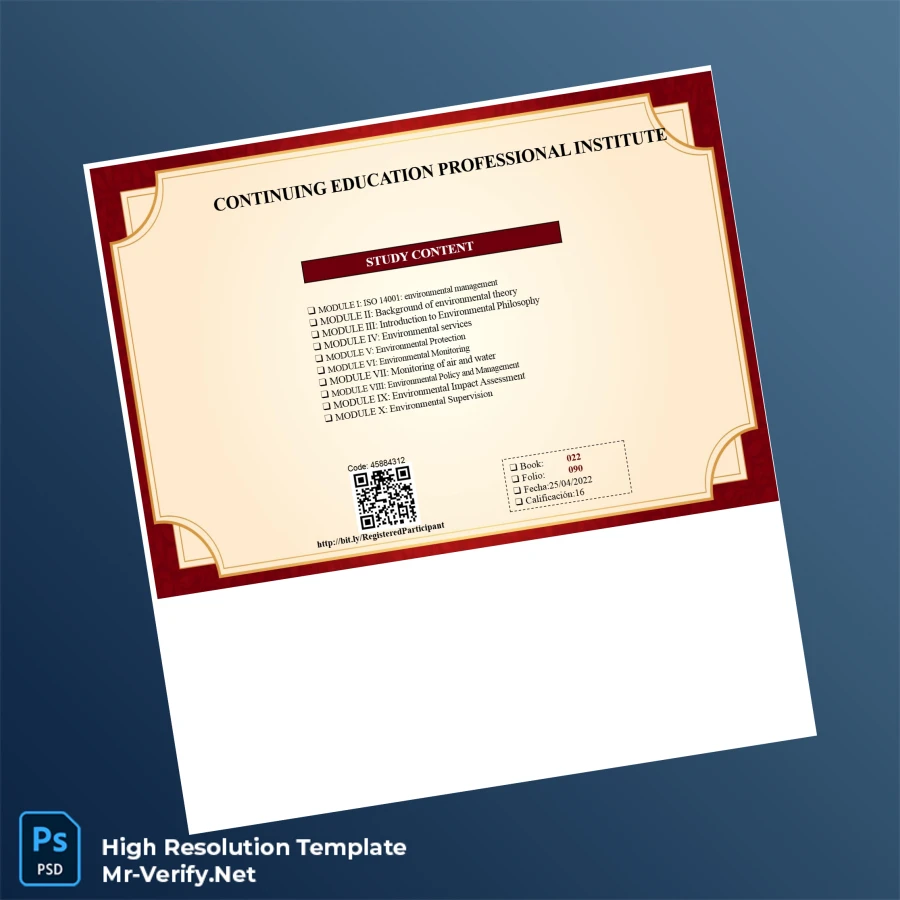 Peru Professional Institute Diploma in Management Environmental Impact Assessment – Fully Editable 2 Page Peru Professional Institute Diploma in Management Environmental Impact Assessment – Fully Editable 2 Page