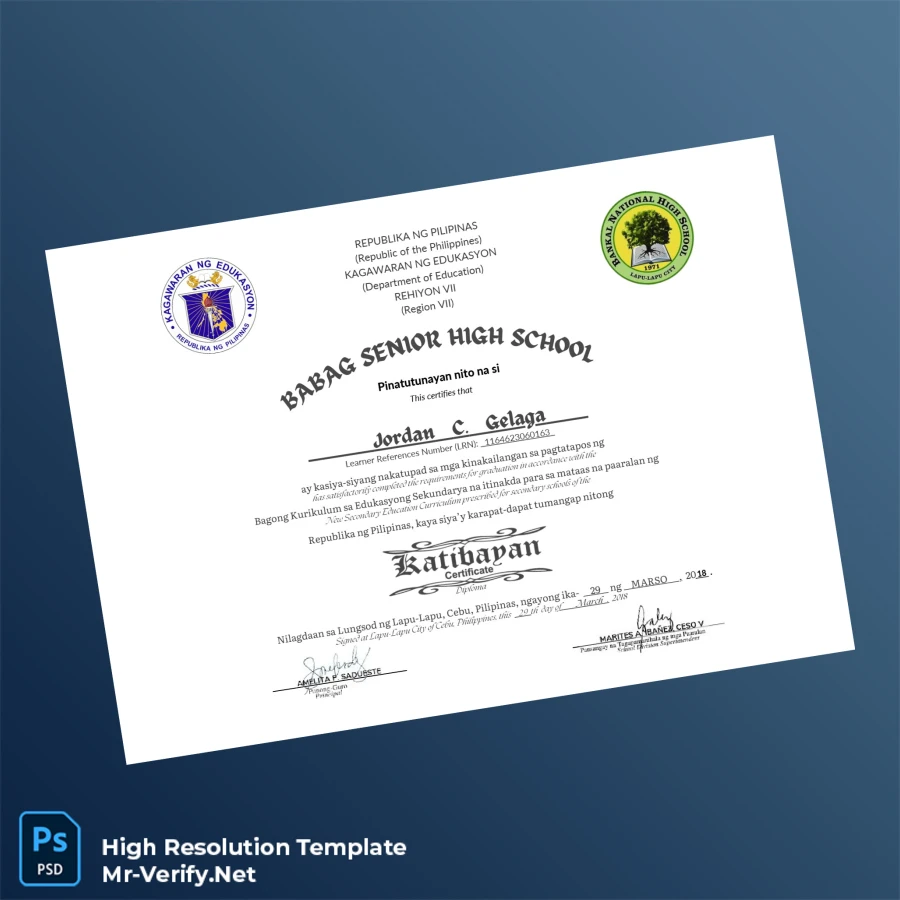 Philippines Jagobiao National High School High School Diploma Template – Fully Editable & High Resolution 5 Page Philippines Jagobiao National High School High School Diploma Template – Fully Editable & High Resolution 5 Page