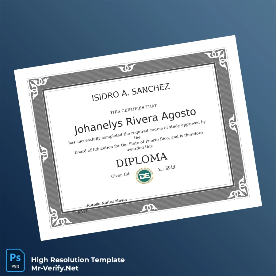 Puerto Rico Board of Education High School Diploma – Fully Editable & Print-Ready 2 Page Puerto Rico Board of Education High School Diploma – Fully Editable & Print-Ready 2 Page