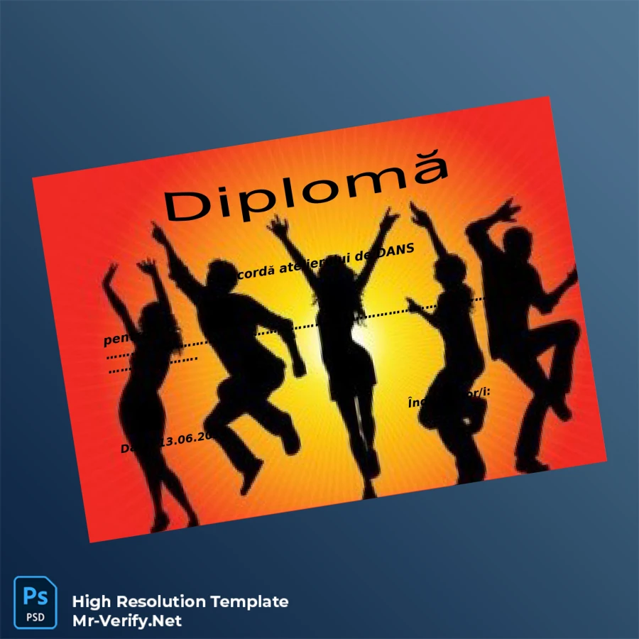 Romania Diploma in Dance Certificate – Fully Editable, Print-Ready Template Romania Diploma in Dance Certificate – Fully Editable, Print-Ready Template