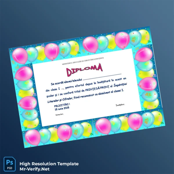 Romania Ministry of Education Diploma for Class I Certificate – Fully Editable & High Resolution Romania Ministry of Education Diploma for Class I Certificate – Fully Editable & High Resolution