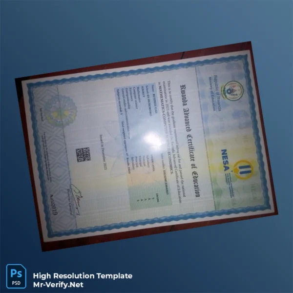 Rwanda National Examination & Sports Agency Advanced Certificate of Education – Fully Editable & Print-Ready Rwanda National Examination & Sports Agency Advanced Certificate of Education – Fully Editable & Print-Ready