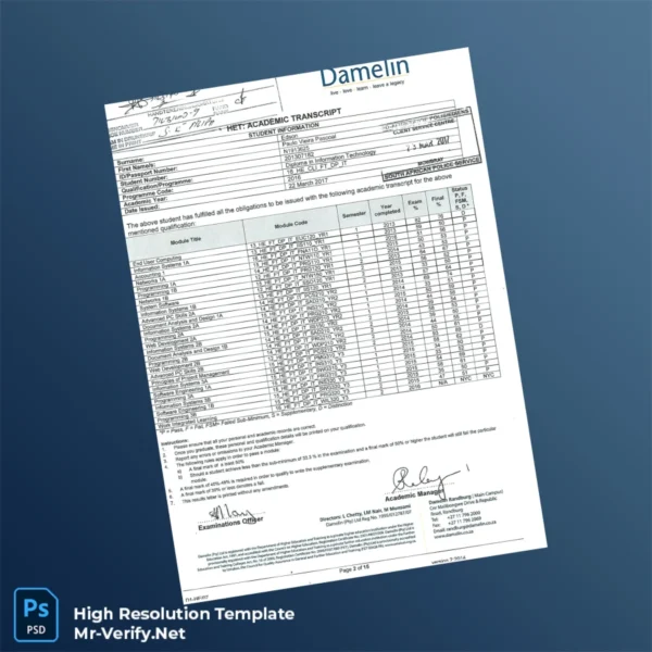 South Africa Damelin College Diploma in Information Technology Template – Fully Editable & Print-Ready 2 Page South Africa Damelin College Diploma in Information Technology Template – Fully Editable & Print-Ready 2 Page