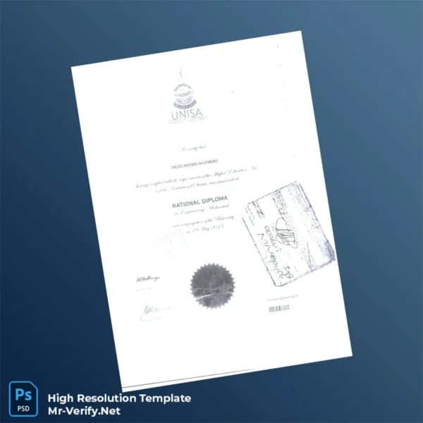 South Africa University of South Africa National Diploma in Engineering_ Mechanical – Fully Editable High Resolution South Africa University of South Africa National Diploma in Engineering_ Mechanical – Fully Editable High Resolution