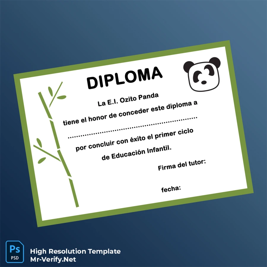 Spain E.I. Ozito Panda Completion Certificate Template – Fully Editable & Print-Ready Spain E.I. Ozito Panda Completion Certificate Template – Fully Editable & Print-Ready