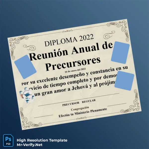 Spain Effectúa tu Ministerio Plenamente Regular Pioneer Diploma – Fully Editable High Resolution 2 Page Spain Effectúa tu Ministerio Plenamente Regular Pioneer Diploma – Fully Editable High Resolution 2 Page